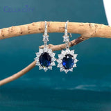 Cellacity 925 Silver Drop Earrings, Oval Gemstone, Party Jewelry Gift