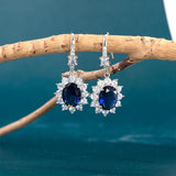 Cellacity 925 Silver Drop Earrings, Oval Gemstone, Party Jewelry Gift