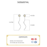 Wave Silver 925 Flower Dangle Earrings for Women