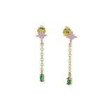925 Silver Pastel CZ Drop Earring Jewelry