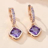 925 Silver Amethyst Drop Earrings for Women Wedding Party