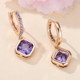 925 Silver Amethyst Drop Earrings for Women Wedding Party