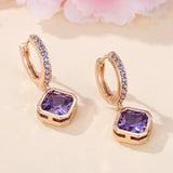 925 Silver Amethyst Drop Earrings for Women Wedding Party