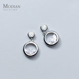 Irregular Clear Zircon Drop Earrings 925 Sterling Silver Wedding Jewelry