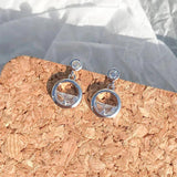 Irregular Clear Zircon Drop Earrings 925 Sterling Silver Wedding Jewelry