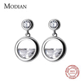 Irregular Clear Zircon Drop Earrings 925 Sterling Silver Wedding Jewelry