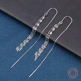 925 Wave Long Tassel Earrings for Women Valentine Jewelry