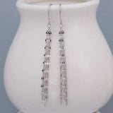 925 Wave Long Tassel Earrings for Women Valentine Jewelry
