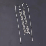 925 Wave Long Tassel Earrings for Women Valentine Jewelry