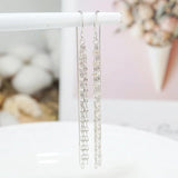 925 Wave Long Tassel Earrings for Women Valentine Jewelry