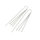 925 Wave Long Tassel Earrings for Women Valentine Jewelry