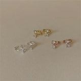 SHANICE S925 Sterling Silver CZ Bow Stud Earrings