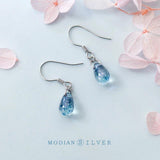 925 Silver Crystal Drop Earrings for Women Swing Dangle Jewelry