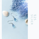 925 Silver Crystal Drop Earrings for Women Swing Dangle Jewelry