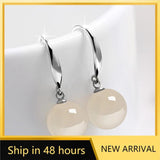 Agate & Amber Earrings 925 Sterling Silver Anti-allergy Jewelry
