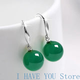 Agate & Amber Earrings 925 Sterling Silver Anti-allergy Jewelry