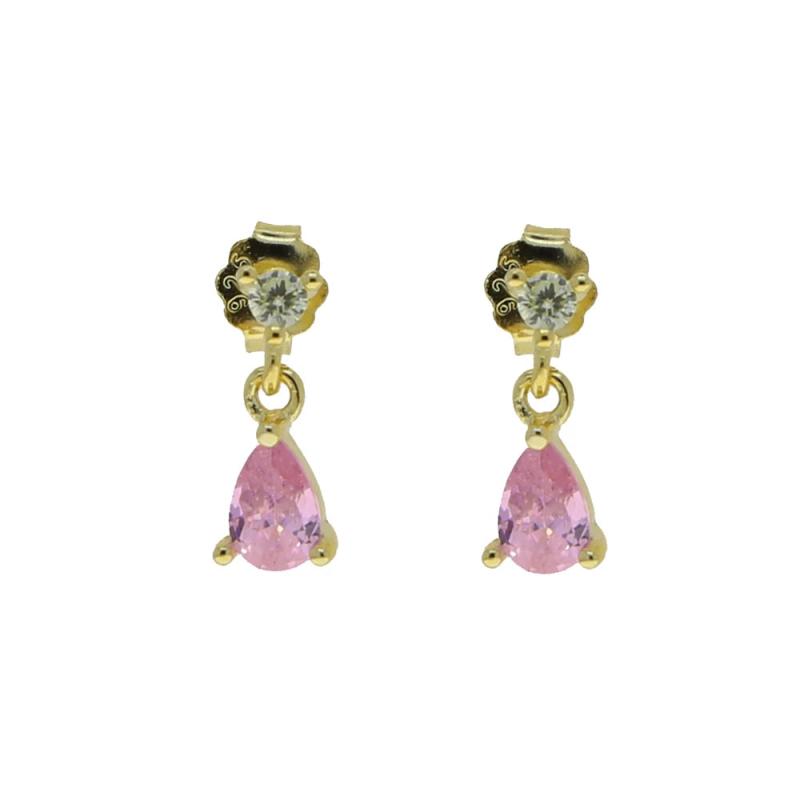 925 Silver Plated Colorful CZ Dangle Earrings