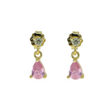 925 Silver Plated Colorful CZ Dangle Earrings