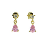 925 Silver Plated Colorful CZ Dangle Earrings