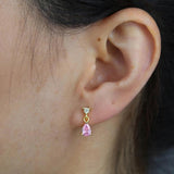 925 Silver Plated Colorful CZ Dangle Earrings