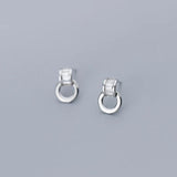 CZ Drop Earrings 925 Sterling Silver Geometric Dangle Earring Fine Jewelry