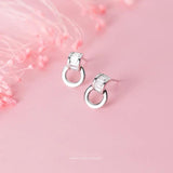 CZ Drop Earrings 925 Sterling Silver Geometric Dangle Earring Fine Jewelry