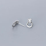 CZ Drop Earrings 925 Sterling Silver Geometric Dangle Earring Fine Jewelry