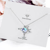 925 Silver Moonstone Star Pendant Necklace
