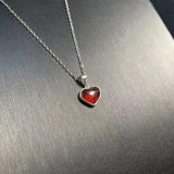 Natural Garnet Pendant Necklace For Women 925 Silver Plated Fine Jewelry