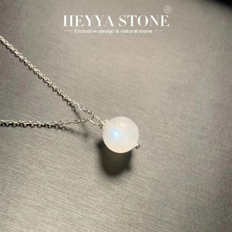 Natural Moonstone Pendant Necklace 925 Silver Plated Fine Jewelry