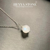 Natural Moonstone Pendant Necklace 925 Silver Plated Fine Jewelry