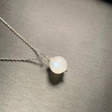 Natural Moonstone Pendant Necklace 925 Silver Plated Fine Jewelry