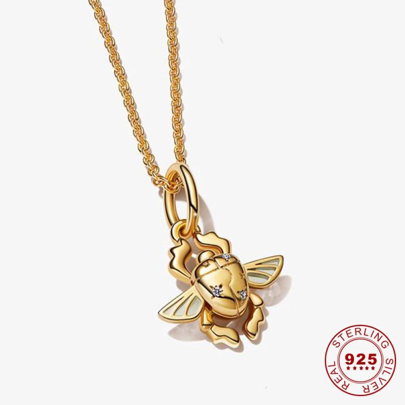 S925 Silver Necklace Princess Carriage Pendant Collar Chain Jewelry Gift