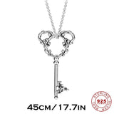 S925 Silver Necklace Princess Carriage Pendant Collar Chain Jewelry Gift
