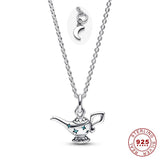S925 Silver Necklace Princess Carriage Pendant Collar Chain Jewelry Gift