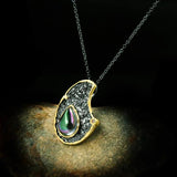 Retro Geometric Zircon Pendant Clavicle Chain Necklace 925 Silver