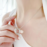 925 Silver Art Circle Pendant Necklace for Women