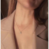 Perfume Bottle Necklace Silver Rose Female Summer HW Tide Pendant