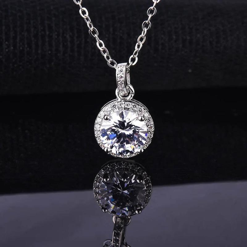 S925 Sterling Silver Necklace Diamond Pendant Jewelry for Women