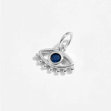 925 Silver Evil Eye Red Pear Charm Pendant Crystal Birthstone Beads Necklace