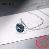 925 Silver Crystal Fragment Star Planet Necklace For Women