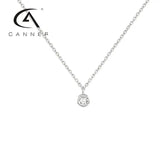 3.0mm Round Cut Diamond Necklace 925 Silver Minimalist Clavicle Pendant