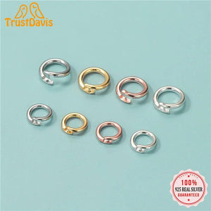 TrustDavis 925 Silver Round Pattern DIY Jewelry