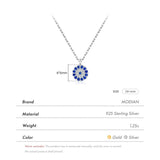 Eye Necklace 925 Sterling Silver Zirconia Eyes Pendant Necklaces