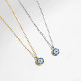 Eye Necklace 925 Sterling Silver Zirconia Eyes Pendant Necklaces