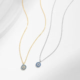 Eye Necklace 925 Sterling Silver Zirconia Eyes Pendant Necklaces