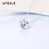 925 Silver Mini Camera Clavicle Chain Necklace for Women