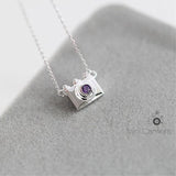 925 Silver Mini Camera Clavicle Chain Necklace for Women