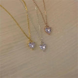 SHANICE S925 Sterling Silver CZ Heart Pendant Necklace For Women