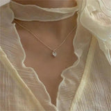 SHANICE S925 Sterling Silver CZ Heart Pendant Necklace For Women